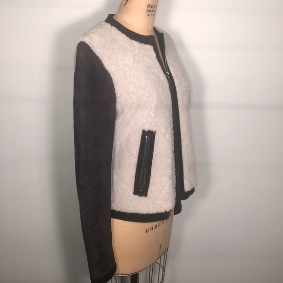 Neil Barrett Zip Suede Leather Shearling Jacket S - Picture 4 of 8
